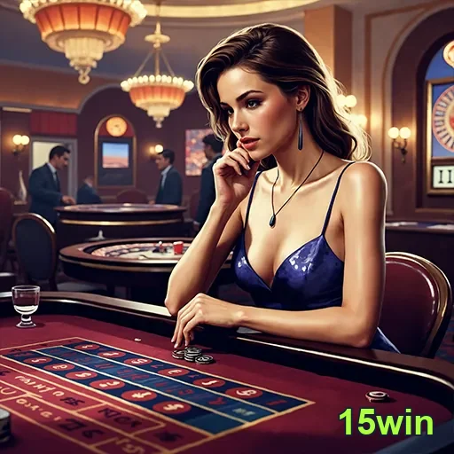 Imagem do site 15win apresentando jogos de cassino com temas vibrantes e ambiente de aposta online.